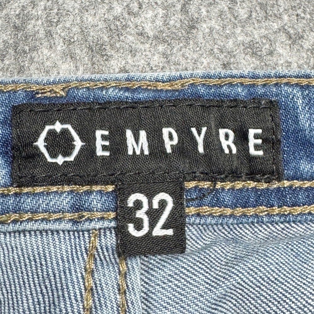 Empyre Recoil Distressed Ripped Destroyed Paint Splatter Light Wash‎ Jeans - Picture 6 of 11